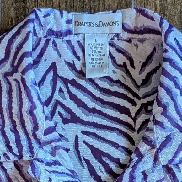 Drapers & Damon's Blouse, Button front, 44 inch bust, Sz L, Poly/Rayon/Linen mix - Picture 5 of 17